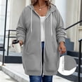 thumbnail image 6 of Virmaxy Women's Plus Size Full Zip Long Hoodie Sweatshirt Long Sleeve Oversized Casual Jacket with Side Pockets for Fall Winter Daily Wear L-XXXXXL, 6 of 7