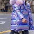 thumbnail image 2 of DJDLJWCJ Girls Long Winter Quilted Coat with Hood Thicken Warm Windproof Quilted Down Jacket Girls Puffer Jacket Purple Size 4T, 2 of 6