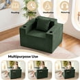 thumbnail image 5 of 41.5"Boneless Chair, Green Single Sofa, Corduroy Cloud Sofa for Living Room, 2 Cup Holders, 2 Storage Pockets, No Assembly Required, 5 of 10