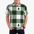 thumbnail image 1 of Balery Green White Lumberjack Plaid Camisa Polo de Hombre con Estampado, de Manga Corta y Tejido Medio, Camisa Tipo Golf Polo-4X-Large, 1 of 6