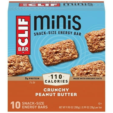 Clif Bar Mini Snack-Size Energy Bars, Crunchy Peanut Butter 0.99 oz x 10 pack Pack of 2
