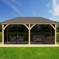 thumbnail image 2 of Yardistry Black Mosquito Screen Mesh Kit designed for the 12' x 20' Meridian Gazebo, 2 of 9