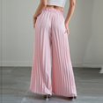 thumbnail image 5 of Aimik Women's High Waist Pleated Wide Leg Pants Elastic Drawstring Waist Casual Trousers Flowy Fashion Daily Bottoms, 5 of 6