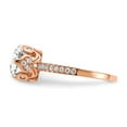 thumbnail image 3 of Solid 10k Tiara Collection Rose Gold Polished CZ Cubic Zirconia Ring - Size 4, 3 of 5
