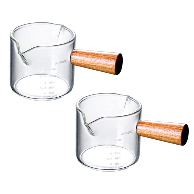 2x Taza medidora de resistente al calor de Taza medidora Agitador de bebidas de onzas Vaso de