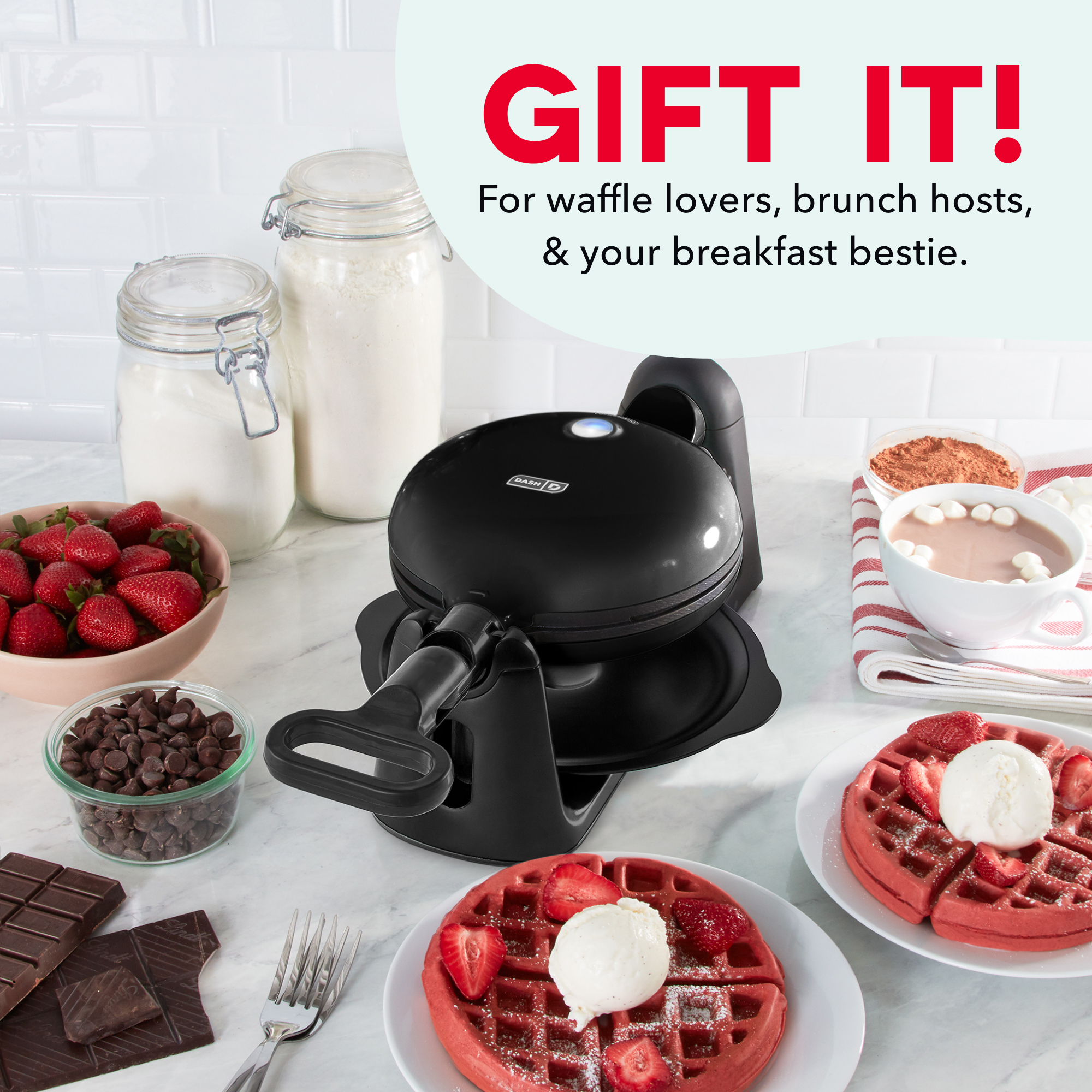 Dash Flip Belgian Waffle Maker, 6.5 Inch Nonstick, Black photo 7