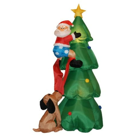 - The Holiday Aisle 6 ft. Christmas Tree with Santa and Dog Decoration