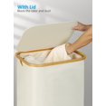thumbnail image 5 of Efluky Laundry Basket with Wheels,100L Rolling Laundry Hamper with Lid and Removable Bag, Dirty Clothes Basket with Wheels for Laundry Room, Bedroom & Bathroom, Beige, 5 of 8