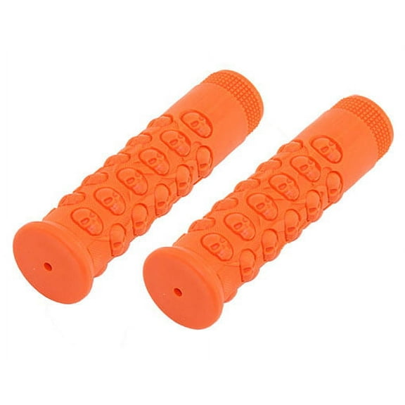 Alta Kraton Rubber Skull Bicycle Grips, 10 Colors. (Orange)