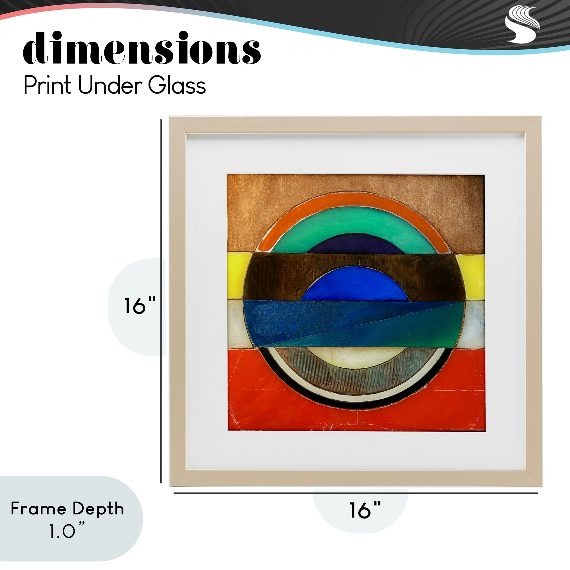 Stupell Industries Bisected Circle Structure Birch Framed Print Under Glass, design by Matthew Finger