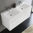 thumbnail image 2 of Fresca Vista 48" Walnut Wall Hung Double Sink Modern Bathroom Cabinet with Integrated Sink, 2 of 7