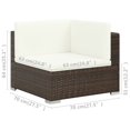 thumbnail image 4 of vidaXL 6 Piece Garden Lounge Set with Cushions Poly Rattan Brown, 4 of 5