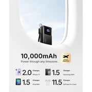 INIU Portable Charger, Ultra Mini 10000mAh 45W Fast Charging with Detachable Cable, Flight-Safe Travel USB C Power Bank for iPhone 17 16 Samsung S26, Google Pixel iPad etc, Black