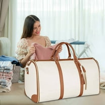 Duffel Bag Garment Tote Bag Large Leather Duffle Bag For Women Garment Bags For Travel With Shoe Pouch 2 In 1 Hanging Suitcase Suit Travel Bags Gifts For Women Toiletry Bag Duffel Bags