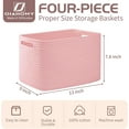 thumbnail image 2 of OIAHOMY 4 Pack Storage Baskets for Organizing, Cube Storage Bins for Shelves, Rectangle Storage Baskets With Handles, Woven Baskets for Storage, 12.7''Lx9''Wx7.8''H, Brown, 2 of 14