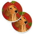 thumbnail image 1 of Carolines Treasures SS4694CARC Dachshund Flocons de Neige Rouges et Verts Ensemble de Noël de 2 Porte-Gobelets sous-Verre de Voiture, 1 of 1