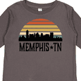 thumbnail image 4 of Inktastic Memphis Tennessee Skyline Retro Sunset Boys or Girls Long Sleeve Toddler T-Shirt, 4 of 5