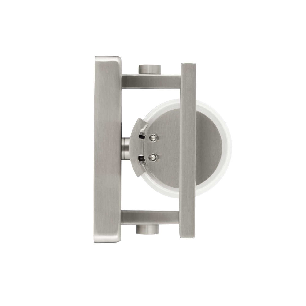 Progress Lighting Frame Collection, 1-Light Bath Vanity Fixture, Brushed Nickel, Circular Etched Opal Glass Shade