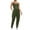 Army Green, variant on aidice Workout Romper for Women Square Neck Sleeveless Keyhole Fitting Ruched Athletic Pants Jumpsuits