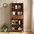 thumbnail image 5 of 69" Tall Farmhouse Storage Cabinet with Drawer & Adjustable Shelves, Grille Door Organizer Unit, Anti-Tip Design for Bathroom, Kitchen, Living Room, Rustic Brown, 5 of 8
