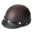thumbnail image 3 of Motorcycle Scooter Open Face Half Leather with Visor Goggles Retro Vintage Style 54-60cm, 3 of 4