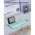 thumbnail image 6 of Wagpak Wireless Keyboard and Mouse Combo Wrist Rest Ergonomic Phone Holder Full-Sized Silent 2.4GHz Cordless Keyboard Mouse Set for Computer,Laptop, PC, Mac, Windows Green, 6 of 9