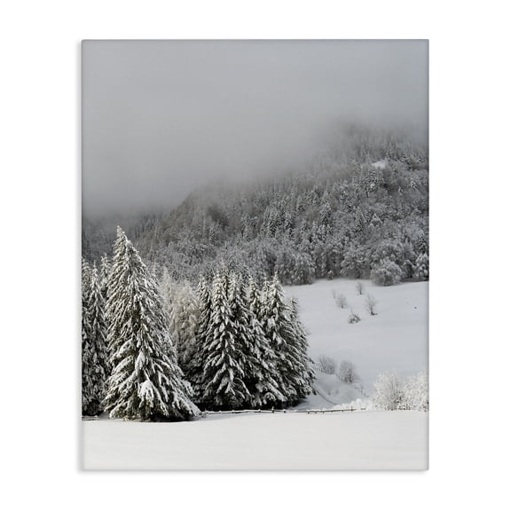 Stupell Industries Rustic Lodge Winter Snowscape Woodland Trees Canvas Art, 16 x 20, by Lil' Rue