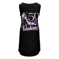 thumbnail image 4 of 50th Birthday T-shirt. 50 & Fabulous t-shirt for ladies. Sleeveless U-Neck Fake Two Piece Dress dress for women, 4 of 7