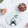 thumbnail image 4 of FMSHPON Funny Ocean Big Shark And Running Away Small Fish Set of 4 Round Coaster for Drinks, Absorbent Ceramic Stone Coasters Cup Mat with Cork Base for Home Kitchen Room Coffee Table Bar Decor, 4 of 6