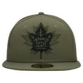 thumbnail image 2 of Men's New Era  Olive Toronto Maple Leafs Military Appreciation Flag 59FIFTY Fitted Hat, 2 of 5
