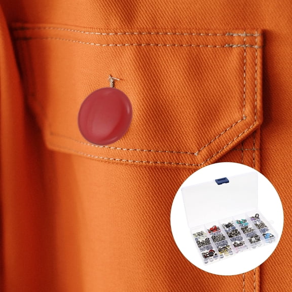 HOOWIFFY No-Sew Snap Fasteners Solid Buckle Assorted Color Alloy 1 Box