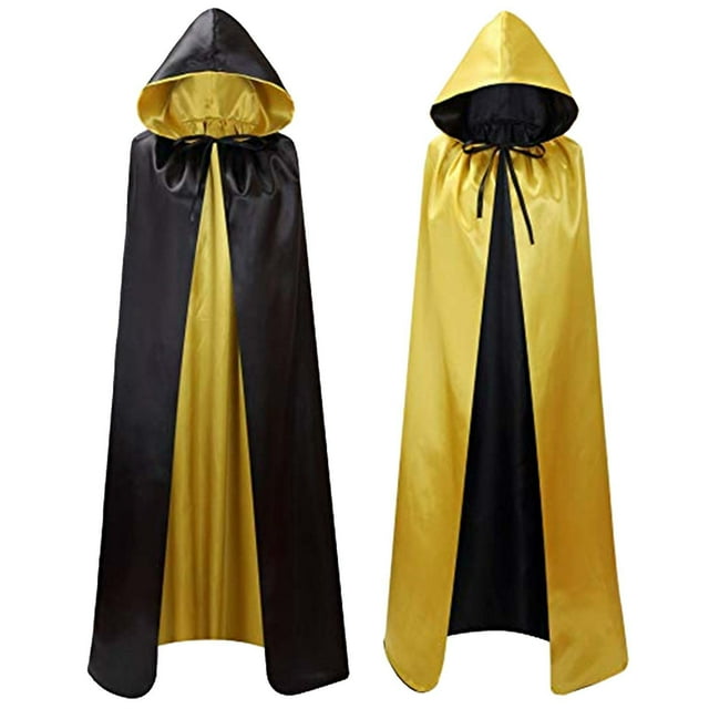 Cape Longue Gothique Rétro Décontractée à Capuche Patchwork pour Fête, Tenue de Scène