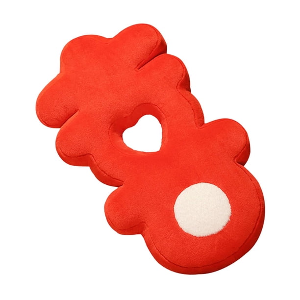 Almohada de felpa, cojín rojo para boda, decoración del Día de San Valentín, almohada cómoda romántica para boda, palabra Xi para sofá de dormitorio