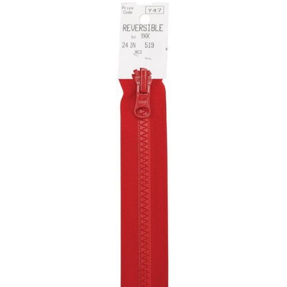 American & Efird 15 24-519 Vislon Reversible Separating Zipper, 24-Inch, Red