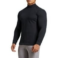 thumbnail image 2 of Neinkie Men Shirt Solid Color Long Sleeves Slim Fit Breathable Basic Soft Half-high Collar Elastic Autumn Tops Men Clothes, 2 of 7