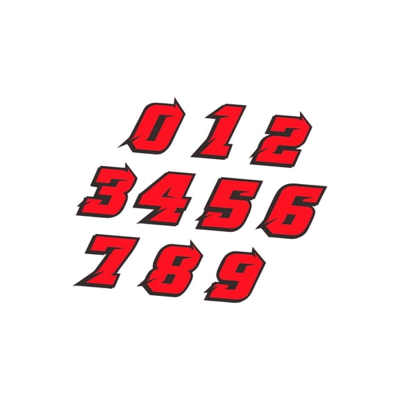 Color-Shifting Motorcycle Number Decals Weatherproof Adhesive, Racing Stickers for Bike Personalization