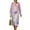 Pink and Blue - Dragonfly Flower, variant on DISNIMO Butterfly Print Womens Summer Dresses Casual 3/4 Sleeve Maxi Dress V Neck Loose Dresses Fashion Linen Style Dress for Women, S