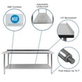 thumbnail image 4 of Flash Furniture Reader Stainless Steel 18 Gauge Prep and Work Table with 1.5" Backsplash and Undershelf - NSF Certified - 72"W x 30"D x 36"H, 4 of 12