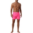 thumbnail image 2 of INSPIRE CHIC Men's Casual Lightweight Solid Color Elastic Waist Drawstring Summer Beach Board Shorts 28 Pink, 2 of 6