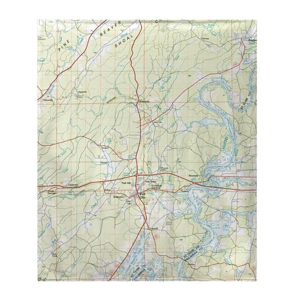 Betsy Drake BK977 50 x 60 in. Logan Martin Lake, AL Nautical Map Fleece Throw