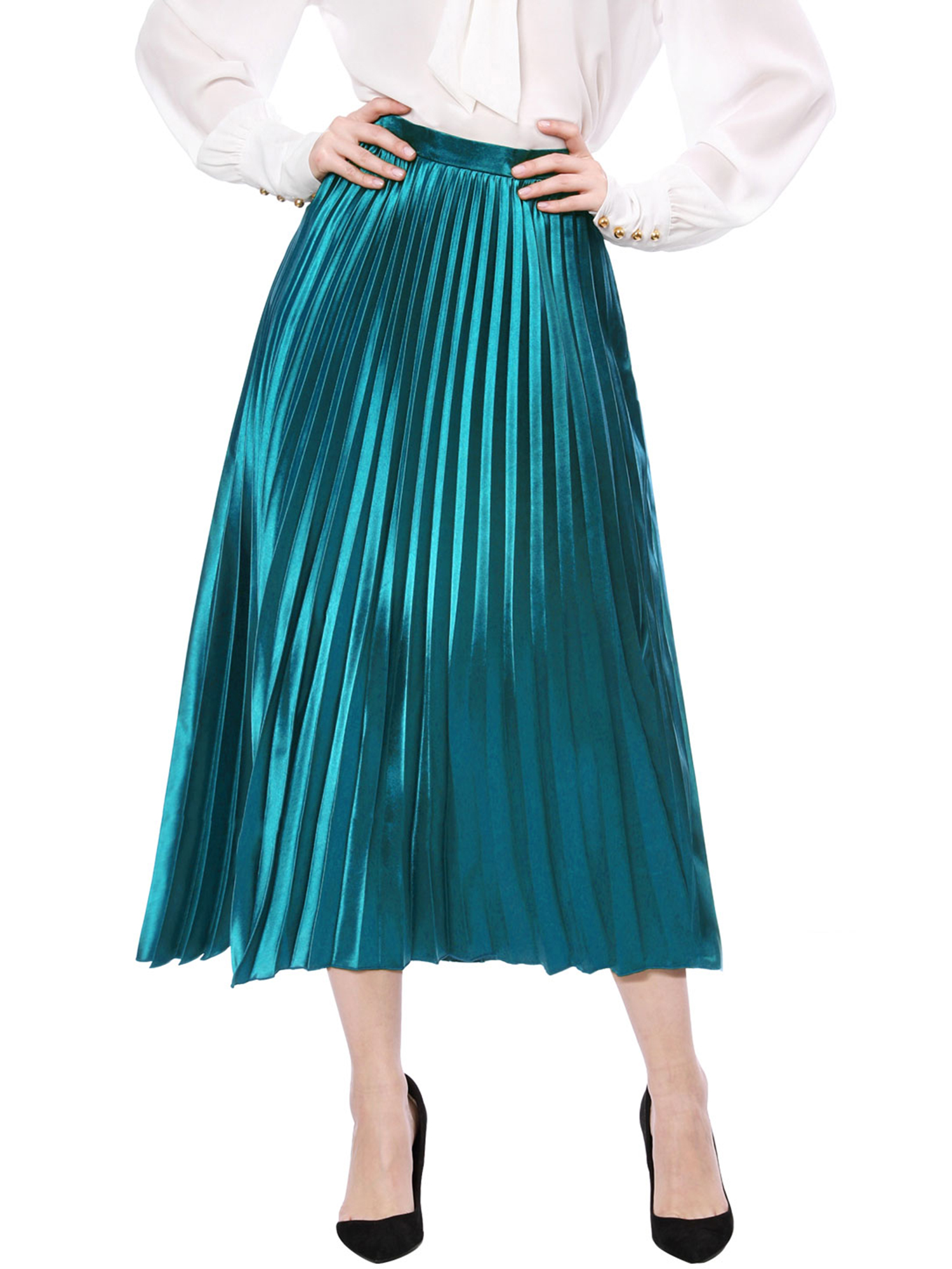 accordion midi skirt