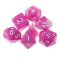 thumbnail image 2 of Kit de 7 piezas de dados poliédricos acrílicos para juegos de mazmorras//juegos de casino (D4, D6, Rosa blanca, 2 of 5