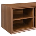 thumbnail image 3 of WARMMUSE Extendable TV Stand, Adjustable Entertainment Center with Indoor Catio, Cat Cushion and Sliding Door, 54.3''x15.7''x15.7'', Walnut, 3 of 8