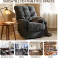 thumbnail image 3 of Overstuffed Recliner Chair for Adults, Home Theater Lounge Seating Armchair, Manual Reclining Reading Chair for Small Space Living Room Bedroom, Stone Grey, 3 of 9