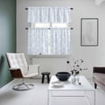 thumbnail image 4 of Blue Boho Floral Kitchen Curtains Sets for Windows 36 Inch Length, Farmhouse Middle Century Flowers Rod Pocket Window Treatments Tier Curtains and Valances Set for Bedroom/Bathroom, 4 of 8