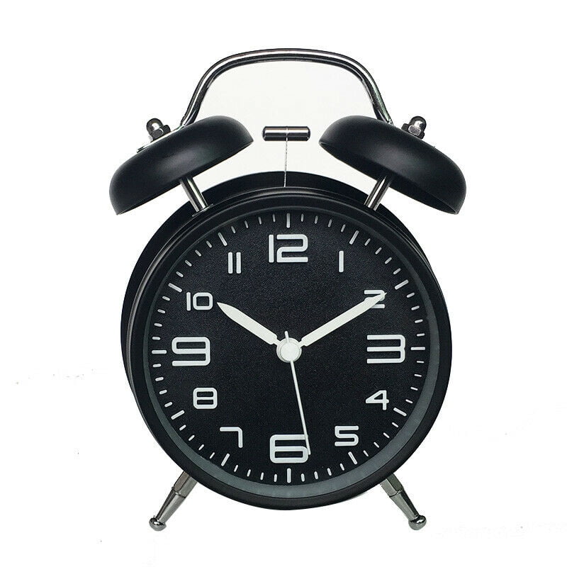 Silent Analog Alarm Clock Vintage Retro Classic Night Light Extra Loud