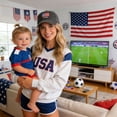 thumbnail image 6 of Only Moment Dark Blue World Cup Fan Gear Baseball Cap Polyester Cotton Blend Embroidery - Washed Adjustable Usa Dad Hat for Women One Size, 6 of 8