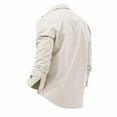 thumbnail image 5 of MGCWSH Mens Casual Button Down Shirt Retro Two Pocket Long Sleeve Wrinkle Free Work Shirt White 2XL, 5 of 5