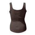 thumbnail image 4 of GXIPO Womens Square Neck Double Lined Tank Tops Low Back Fitted Sleeveless Tops Light Brown L, 4 of 6