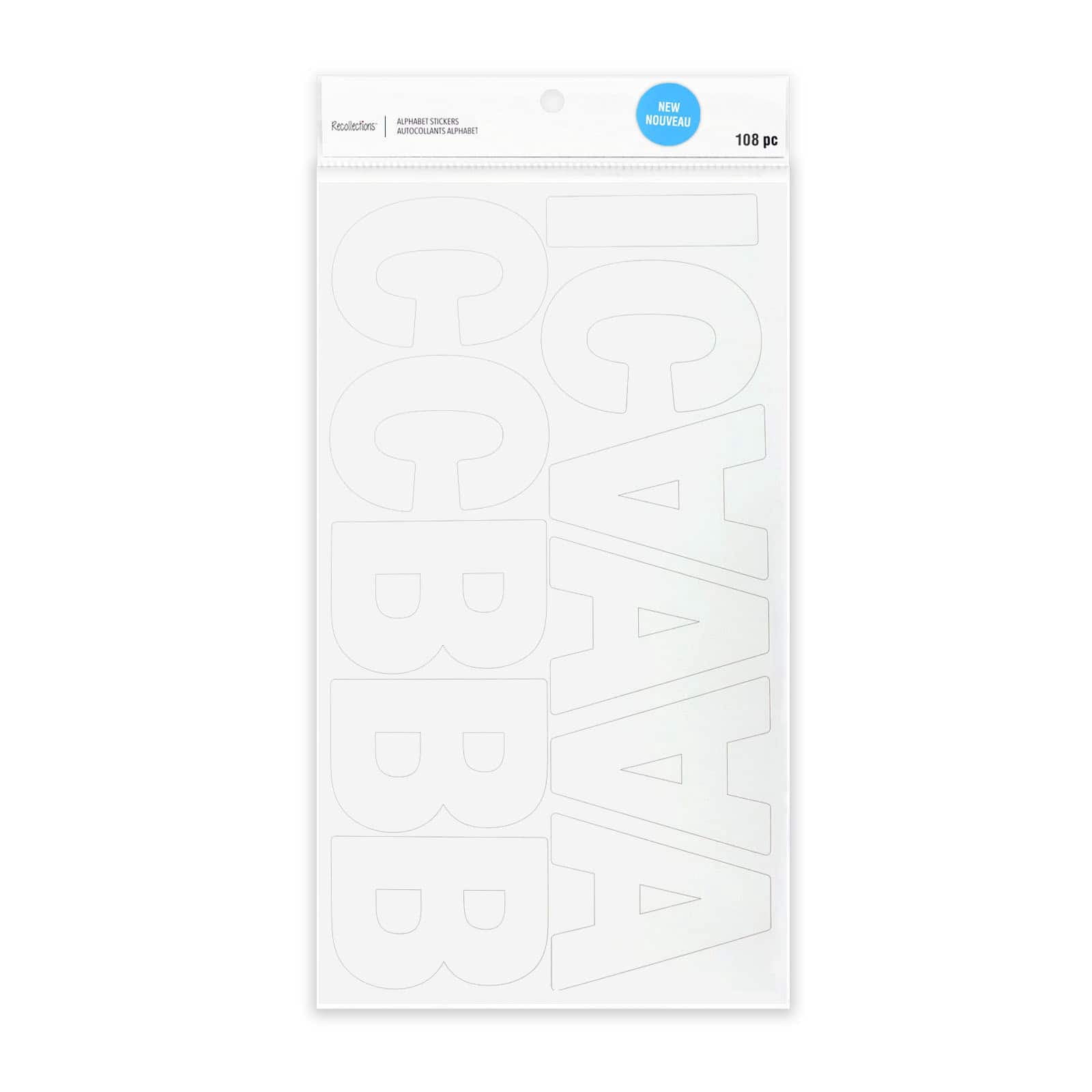 Recollections White Alphabet Stickers, 12 Pack